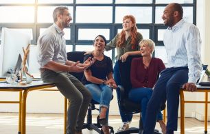 Collaborating around table